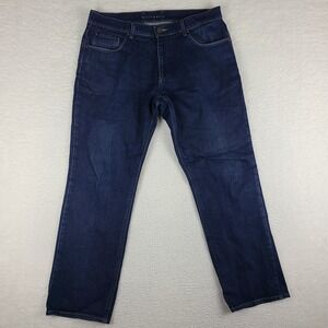 Mott Bow Jeans Mens 35x30 Blue Straight Leg Dark Wash Denim‎ *